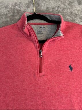 Polo Ralph Lauren Quarter 1/4 Zip Sweater Salmon/Light Red Men’s Size XL